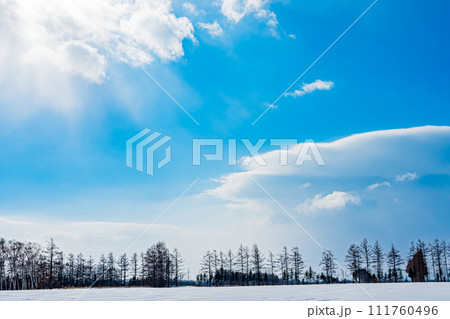然別湖の冬の風景 111760496