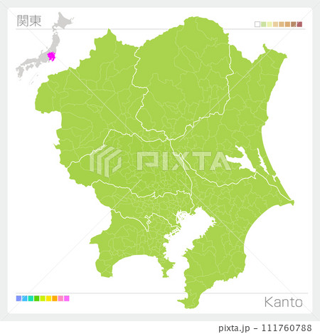 関東の地図・Kanto（グリーン） 111760788