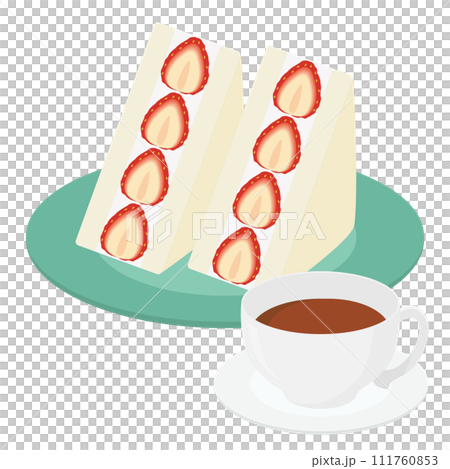 いちごのフルーツサンドのイラスト 111760853