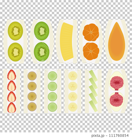 フルーツサンドの正面イラストセット 111760854