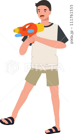 Songkarn Festival. Water Fight at Songkarn Festival. people enjoy Songkarn. 111761555