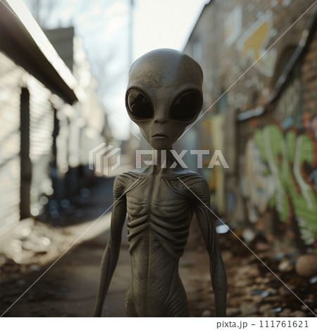 グレイ/宇宙人のイメージ image of Grey Alien No4-8のイラスト素材