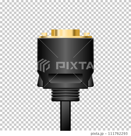 Simple illustration_black D-terminal video cable Simple illustration_black D-terminal video cable 111762293