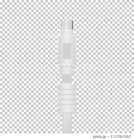 シンプルなイラスト_白いRS-232Cアダプタ8pin シンプルなイラスト_白いRS-232Cアダプタ8pin 111762302