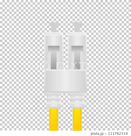 Simple illustration_white fiber optic cable/LC cable 111762319