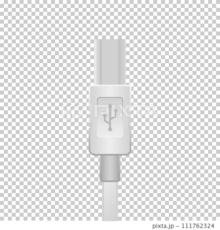シンプルなイラスト_白いUSB Type-B 2.0_オス シンプルなイラスト_白いUSB Type-B 2.0_オス 111762324