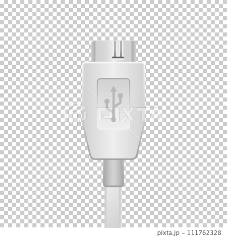 Simple illustration_white Micro USB Type-B 3.0_male Simple illustration_white Micro USB Type-B 3.0_male 111762328