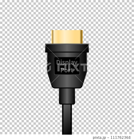 Simple illustration_black Display port_back Simple illustration_black Display port_back 111762368