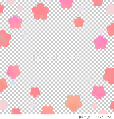 Spring color gradient square watercolor flower frame background 111762868