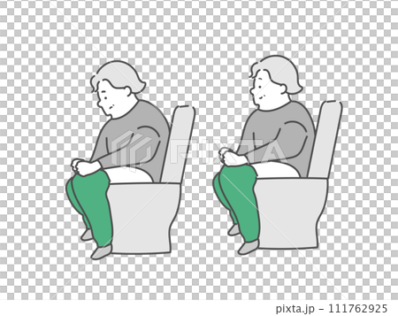 Elderly woman excreting nursing care illustration Elderly woman excreting nursing care illustration 111762925
