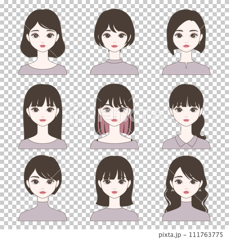女性的髮型 女性的髮型 111763775