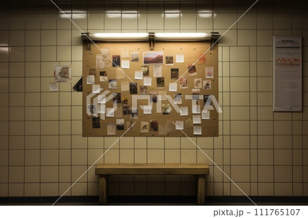 Bright and colorful post-its on a whiteboard, generative ai 111765107