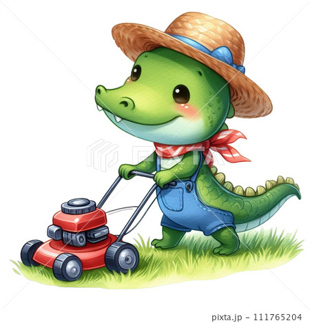 Alligator Cute Watercolor Clipart  111765204