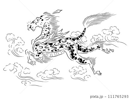 鳥獣戯画 麒麟 モノクロのイラスト素材 [111765293] - PIXTA