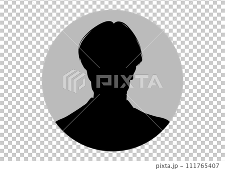 男性個人資料照片的前視圖輪廓插圖 111765407