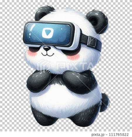 panda with a virtual reality panda with a virtual reality 111765822
