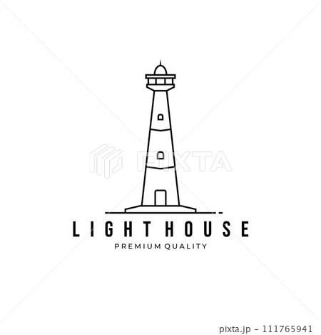 Lighthouse Logo Vector Design Linear Line Art Icon Template Graphic Lighthouse Logo Vector Design Linear Line Art Icon Template Graphic 111765941