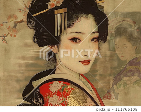 着物を着た女性 　江戸時代 111766108