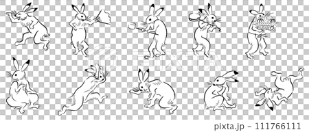 Chojugiga Rabbit Monochrome 111766111