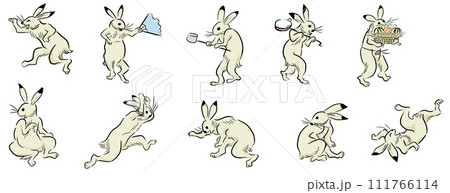 鳥獣戯画　ウサギ　カラー 111766114