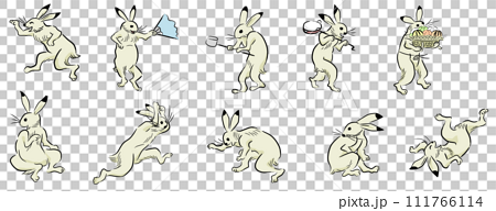 鳥獣戯画　ウサギ　カラー 111766114