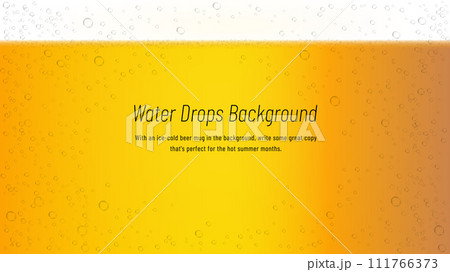 冷えたビールのジョッキについた水滴背景 111766373