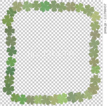 white checkered clover leaf, symbol of luck 111766437