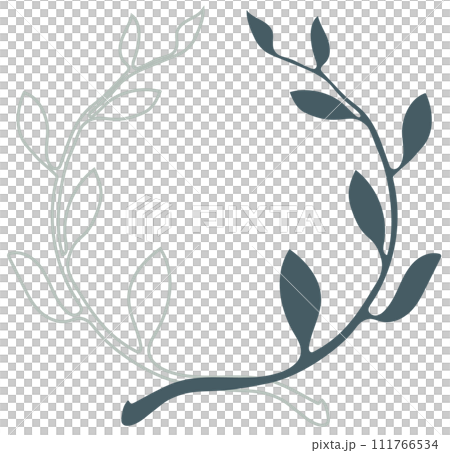 floral leaves and branch circle shape garland transparent background. illustration graphic design element for background floral leaves and branch circle shape garland transparent background. illustration graphic design element for background 111766534