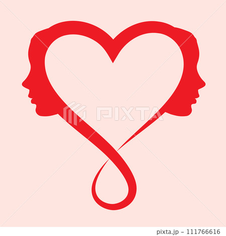 Heart shape and woman face 111766616