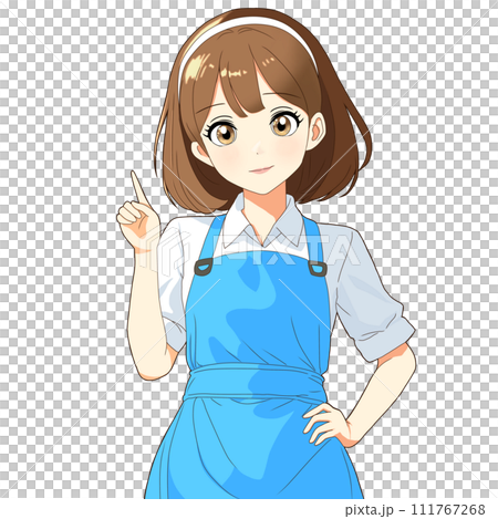 女の子イラスト　ヴィンテージ　　コットンエプロン 女の子イラスト ヴィンテージ コットンエプロン