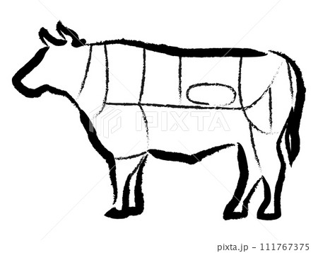 牛の部位のイラスト 111767375