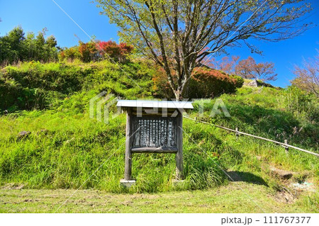 伊勢国「赤木城跡」(赤木城公園)の石垣と曲輪の様子 三重県熊野市 伊勢国「赤木城跡」(赤木城公園)の石垣と曲輪の様子 三重県熊野市 111767377
