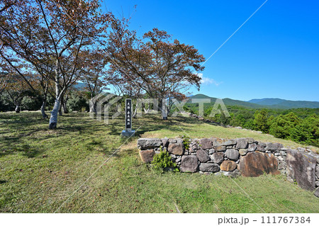 伊勢国「赤木城跡」（赤木城公園）の石垣と曲輪の様子　三重県熊野市 111767384