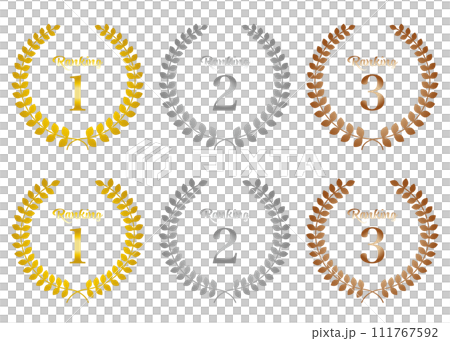Gold and silver bronze laurel frame ranking vector white background ranking 111767592