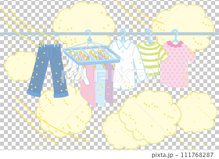 洗濯物に埃がまとわりつくイラスト 洗濯物に埃がまとわりつくイラスト 111768287