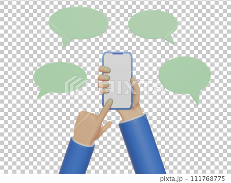 3D illustration of smartphone and speech bubble - Stock Illustration ...