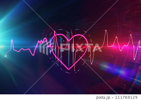 ハートとグラフ ハートとグラフ 111769129