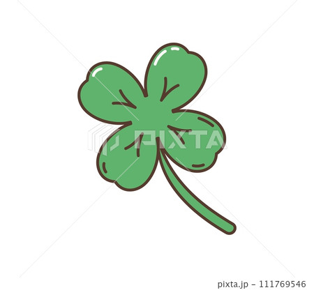 Cartoon retro groovy hippie shamrock clover. Green quatrefoil plant with nostalgic, vintage 80s vibes. Isolated vector symbol of luck, Irish celebrations, festivals, folklore and st. Patricks day Cartoon retro groovy hippie shamrock clover. Green quatrefoil plant with nostalgic, vintage 80s vibes. Isolated vector symbol of luck, Irish celebrations, festivals, folklore and st. Patricks day 111769546