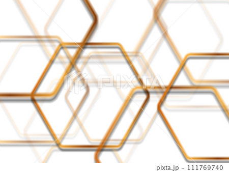Golden smooth hexagons abstract tech retro background Golden smooth hexagons abstract tech retro background 111769740