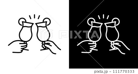 グラスで乾杯するアイコン 111770333