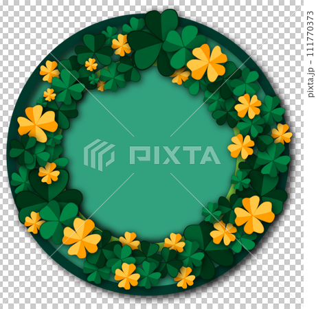 Illustration on theme beautiful shape banner in style paper cut for celebrate holiday patricks day Illustration on theme beautiful shape banner in style paper cut for celebrate holiday patricks day 111770373