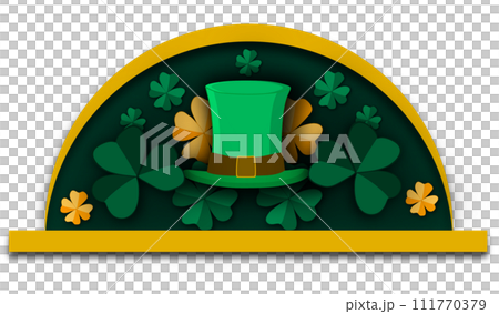 Illustration on theme beautiful shape banner in style paper cut for celebrate holiday patricks day 111770379
