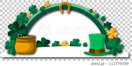 Illustration on theme beautiful shape banner in style paper cut for celebrate holiday patricks day 111770380