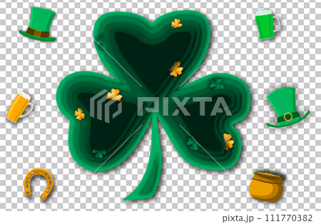 Illustration on theme beautiful shape banner in style paper cut for celebrate holiday patricks day 111770382