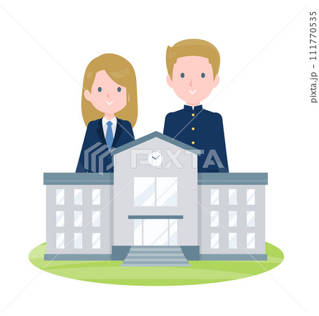 コーカソイド系の学生男女 111770535