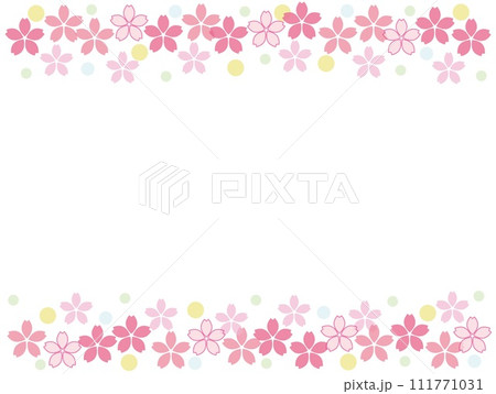 桜 白背景 パステルカラー ドット 桜 白背景 パステルカラー ドット 111771031