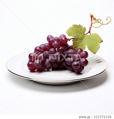Juicy delicious grape lies on beautiful plate, Ai generated 111771119