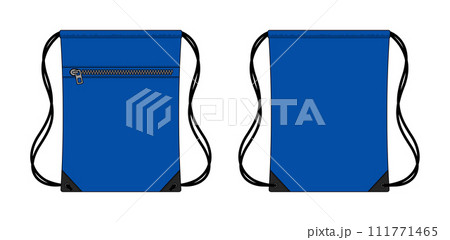 ドローストリングバッグ・スポーツバッグ ベクターテンプレートイラスト 111771465