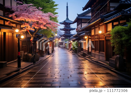 桜のある観光地 111772306