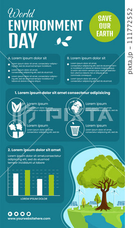 Environment Day Infographic Flat Cartoon Hand Drawn Templates Background Illustration Environment Day Infographic Flat Cartoon Hand Drawn Templates Background Illustration 111772552